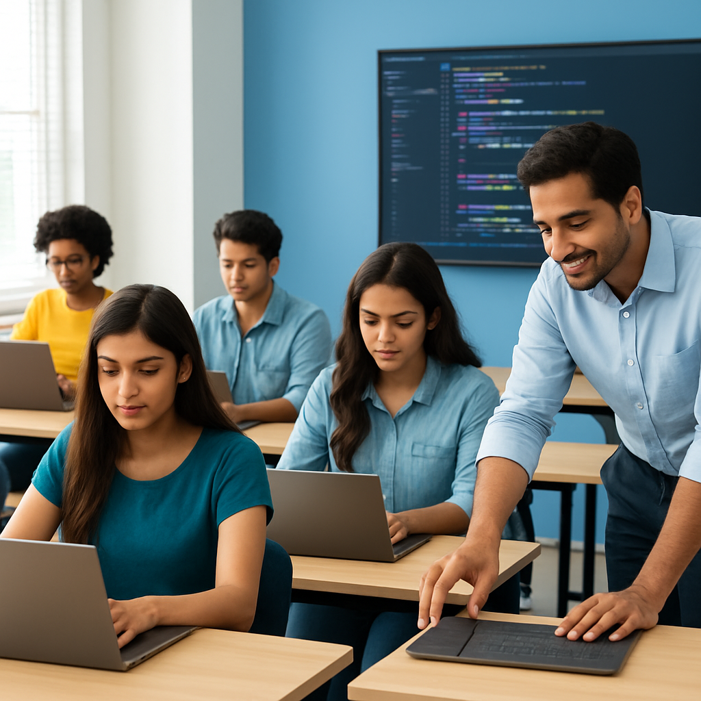 Students learning software development at Chennai Software Training Institute